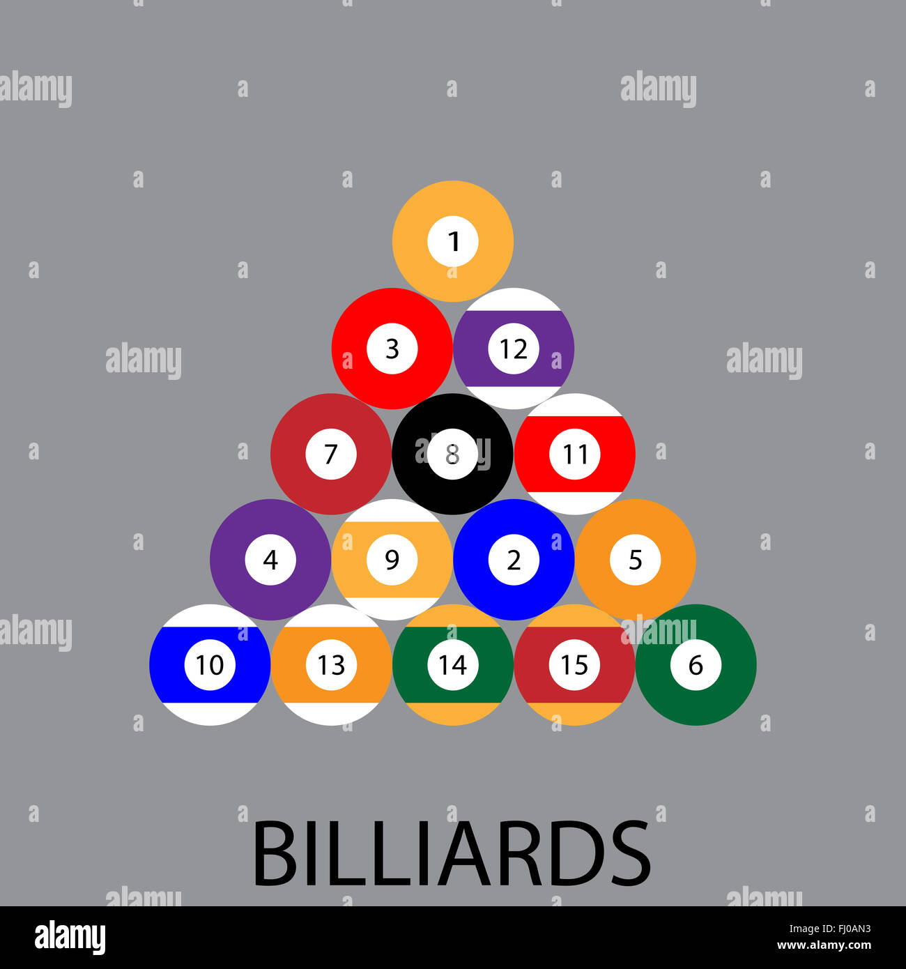 Billiards sport icon. Pool and pool table, billiard balls, billiard ...