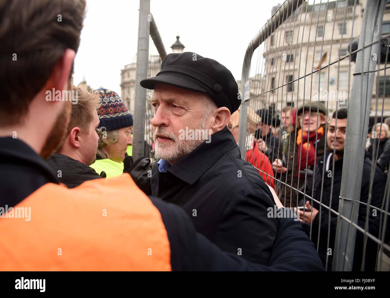 Jeremy Corbyn, leader of the Labour Party speaks at the CND Anti Trident Protest rally, London, UK Stock Photo