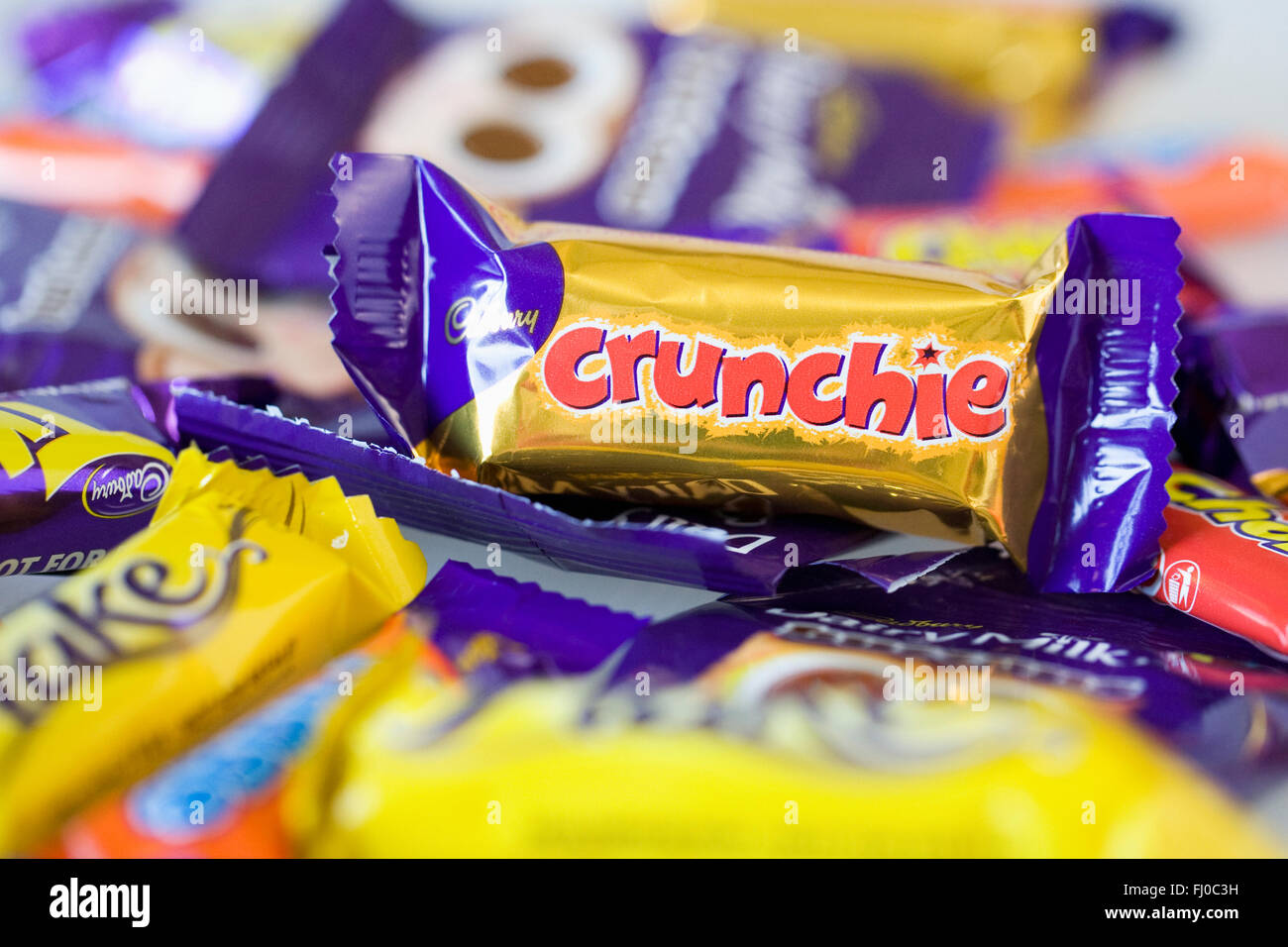 Cadbury's Crunchie bar. Stock Photo