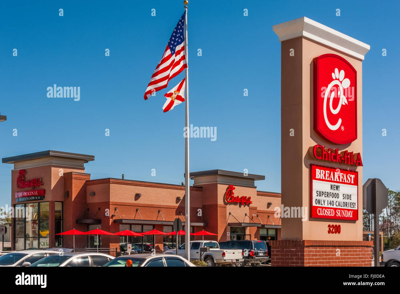 Chick-fil-A (America's top-rated quick-service restaurant) in Lake City, Florida. Stock Photo