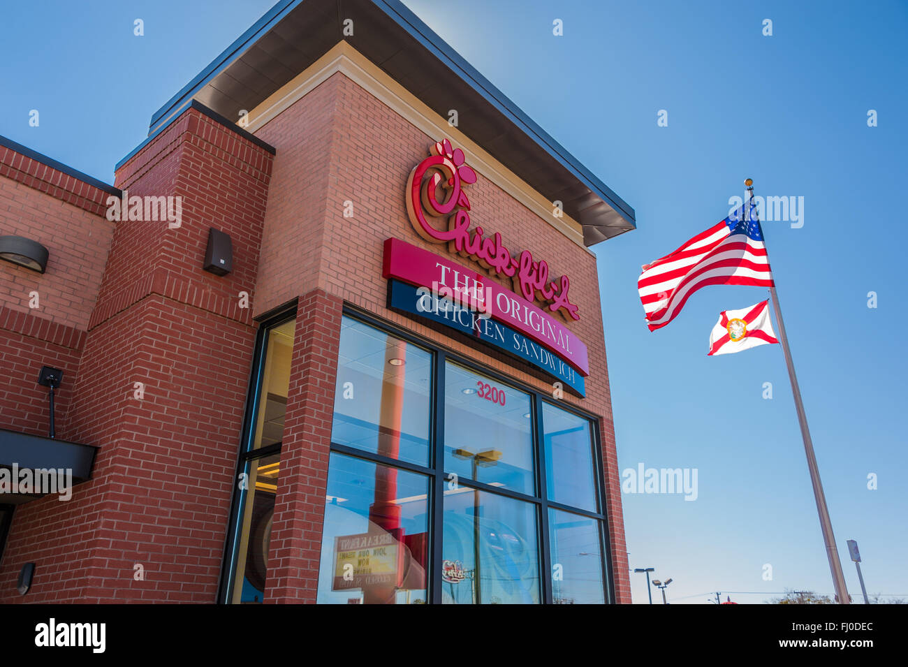 Chick-fil-A (America's top-rated quick-service restaurant) in Lake City, Florida, USA. Stock Photo