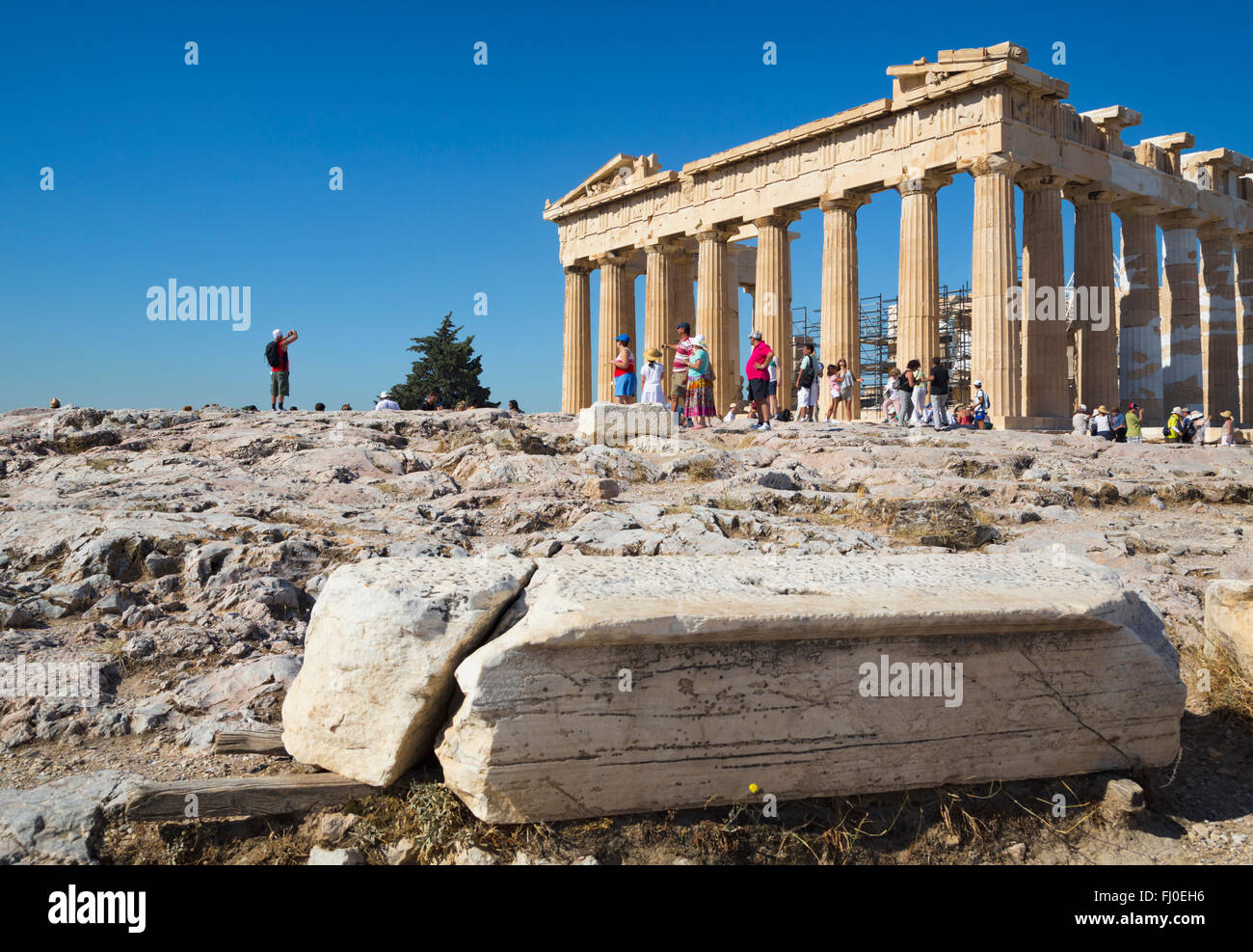 Athens, Attica, Greece.  The Parthenon on the Acropolis.  The Acropolis of Athens is a UNESCO World Heritage Site. Stock Photo