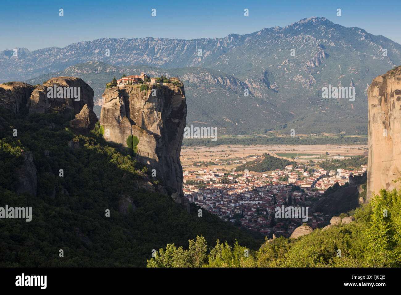 Meteora, Thessaly, Greece.  The Eastern Orthodox Holy Trinity Monastery. (In Greek, Agia Triada,  Ayías Triádhos or Ayia Triada) Stock Photo