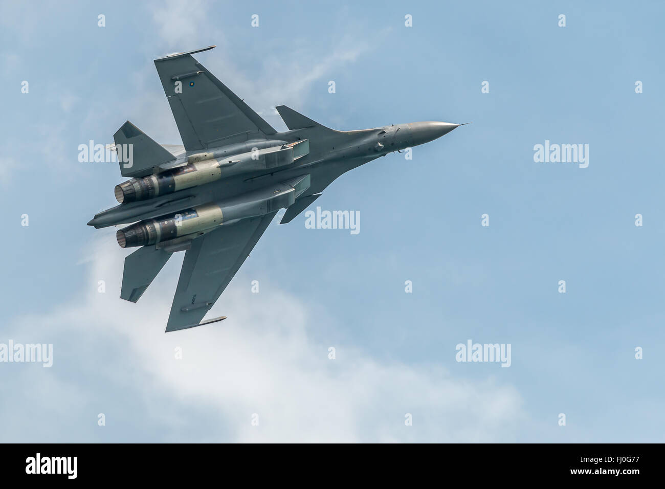 Royal Malaysian Airforce Su-30 at the Singapore Airshow 2016 Stock Photo
