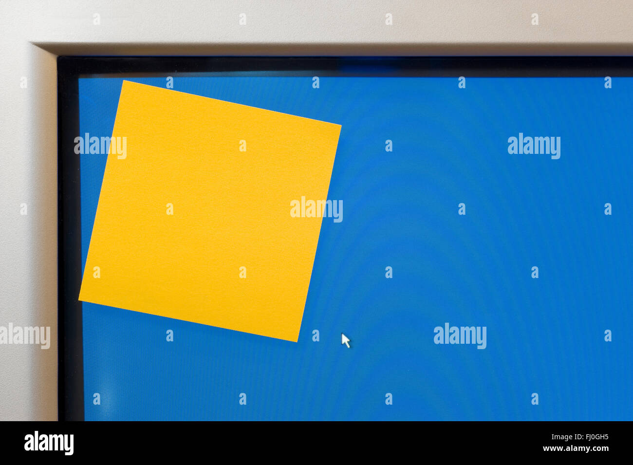 Blank Yellow Postit Note on Computer Monitor Stock Photo Alamy