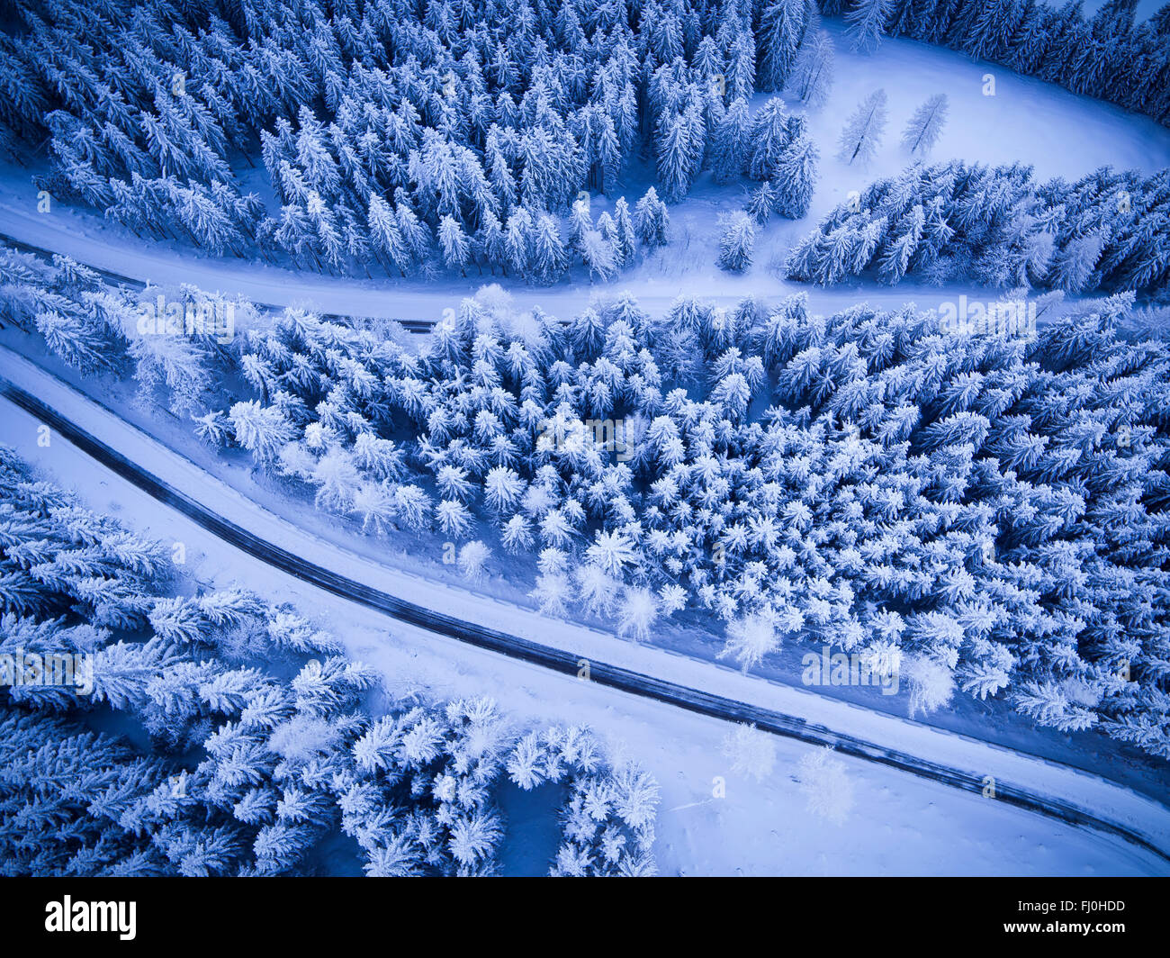 Germany, Bavaria, Rossfeldstrasse, alpine road in winter Stock Photo ...