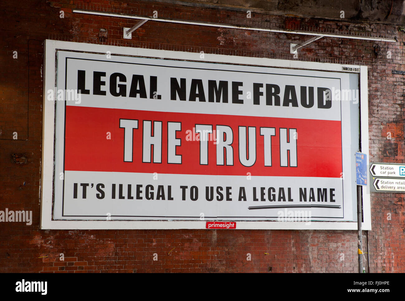 Legal name Fraud The Truth It's illegal to use a legal name Stock Photo