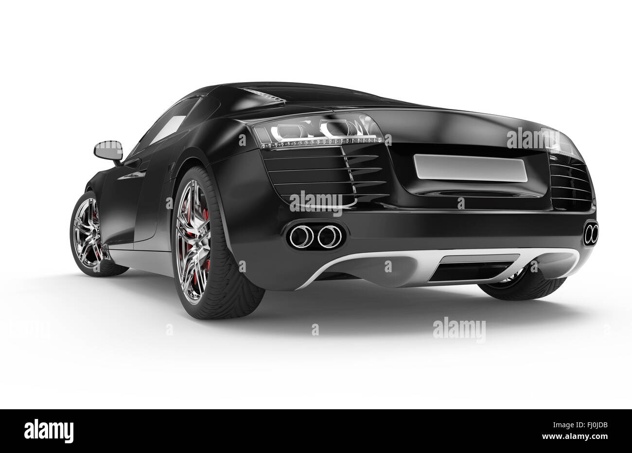 Black luxury sport car isolated on a white background Stock Photo - Alamy