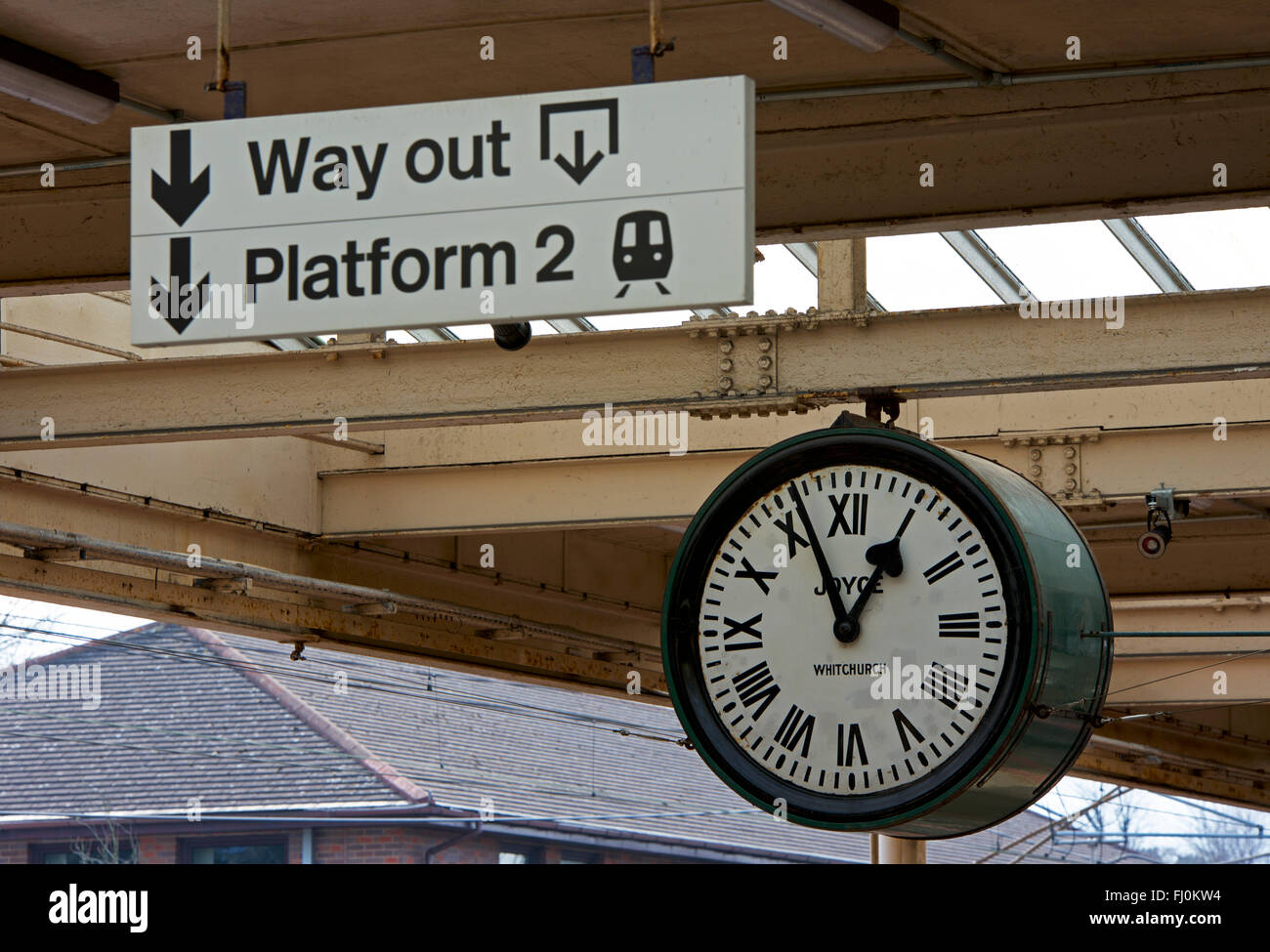 The clock at Carnforth railway station, Lancashire, England UK Stock Photo