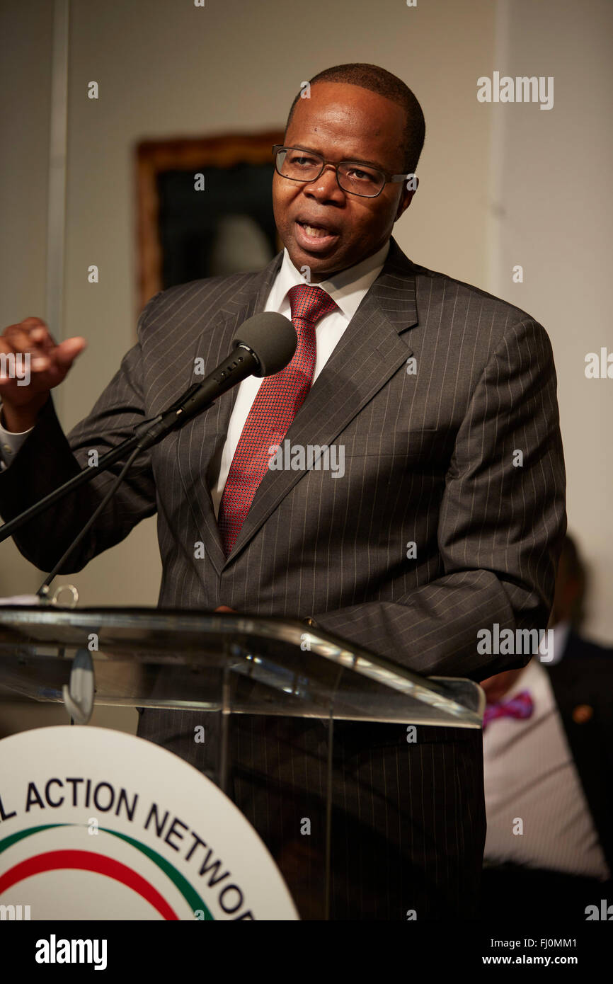 Ken Thompson, Brooklyn DA speaks at Martin Luther King Jr. day at NA House of Justice Harlem Stock Photo