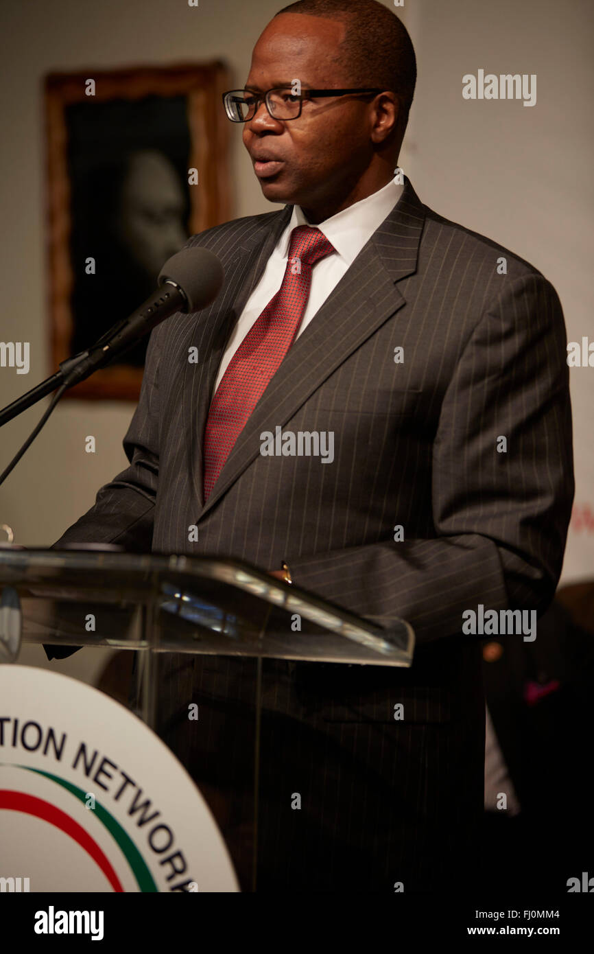 Ken Thompson, Brooklyn DA speaks at Martin Luther King Jr. day at NA House of Justice Harlem Stock Photo