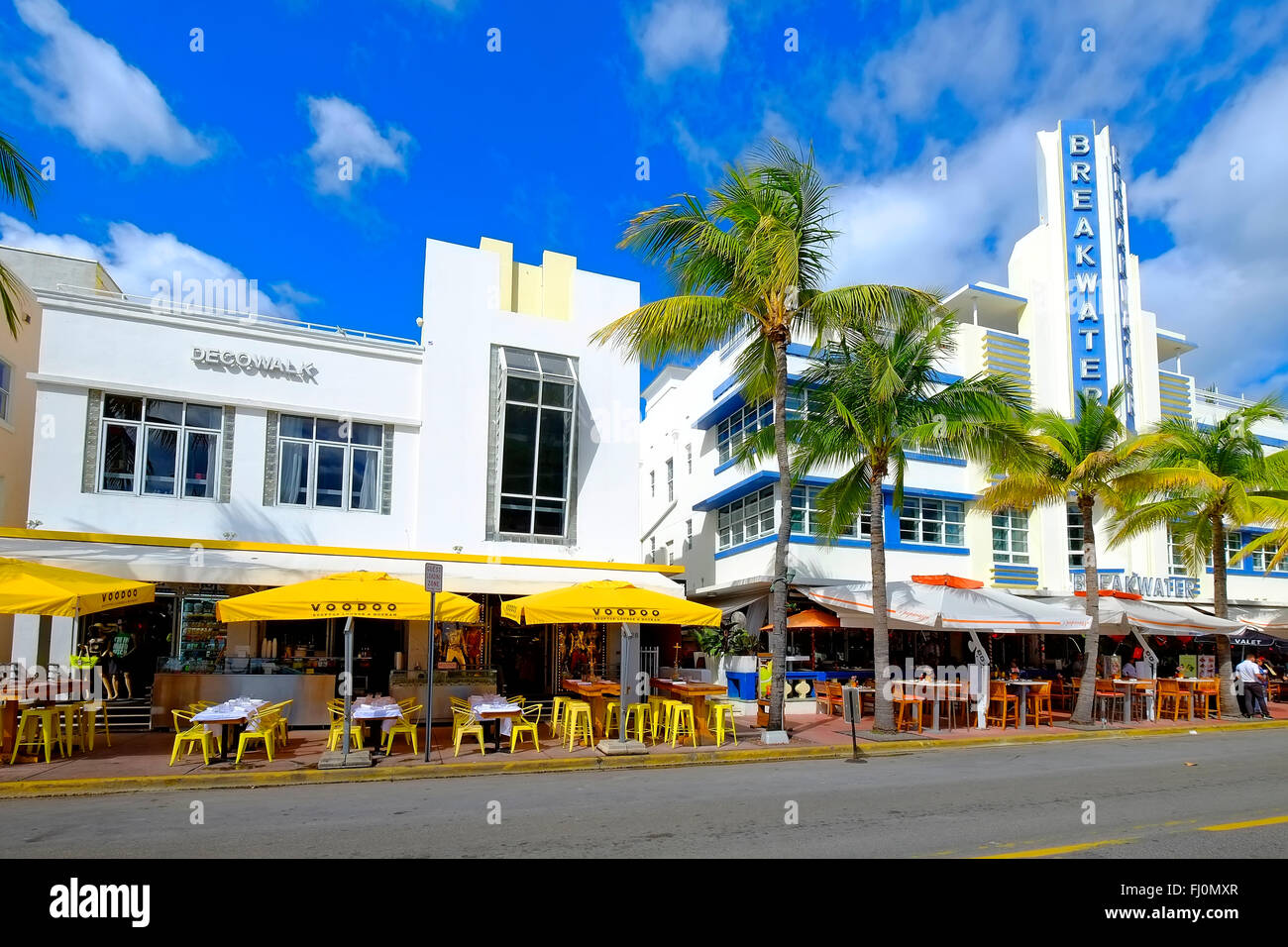 Miami Beach Florida FL Art Deco Ocean Drive South Beach Stock Photo