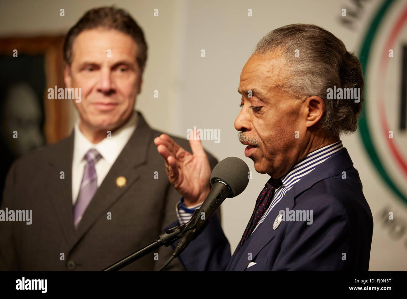 New York Governor Andrew Cuomo (l), Rev. Al Sharpton (r) at the 2016