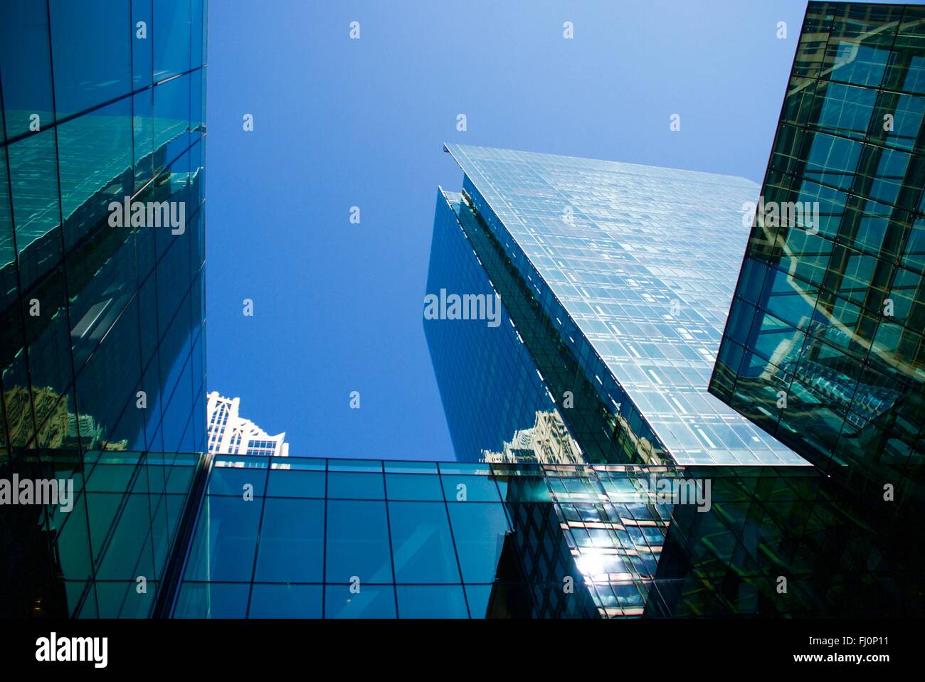 Shiny modern square buildings in uptown Charlotte, NC Stock Photo