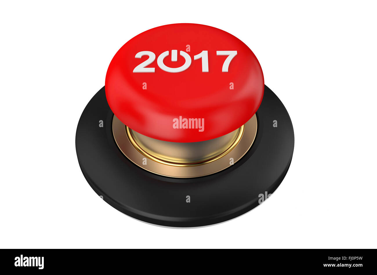 2017 Red Button isolated on white background Stock Photo - Alamy