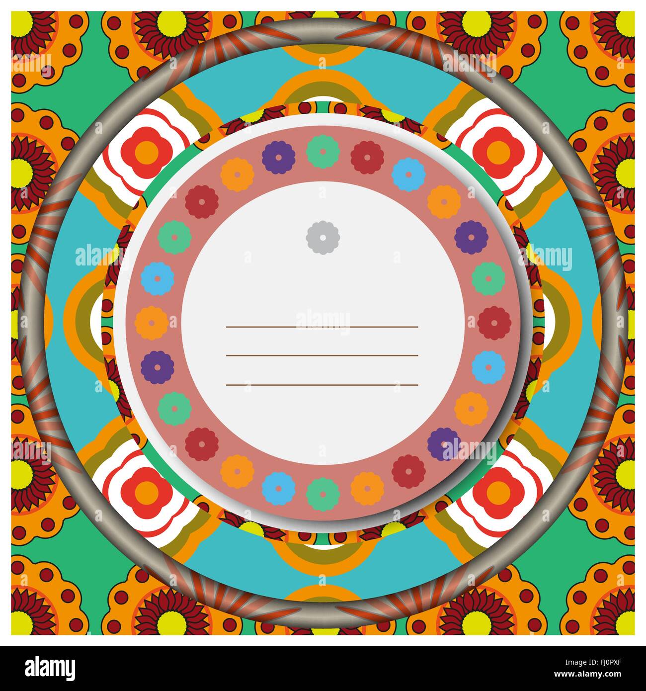 Colorful greeting card with flowers of various colors and shapes ...