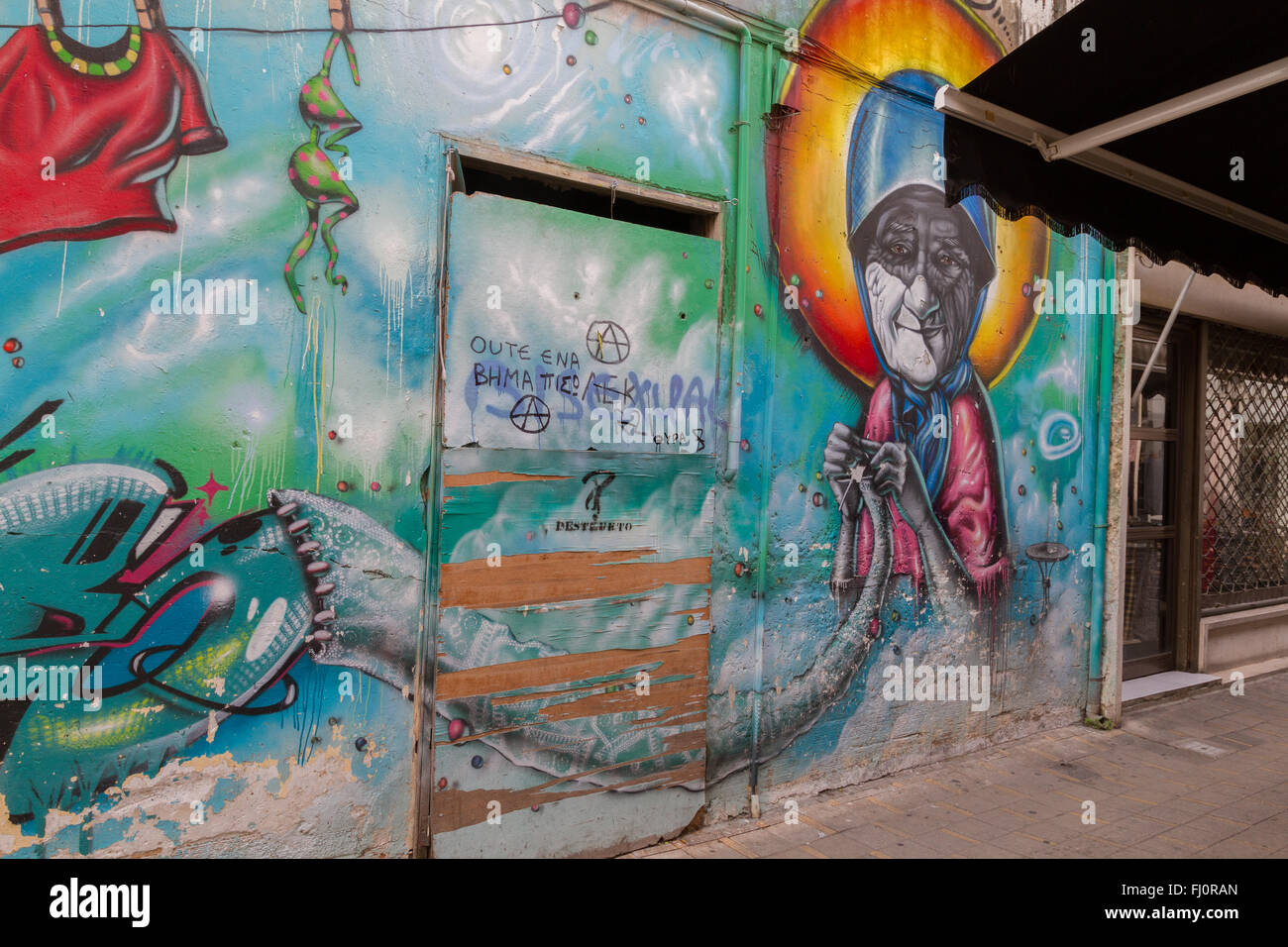 Nicosia, Cyprus 18 February, 2016 Beautiful Street Art on Pythonos