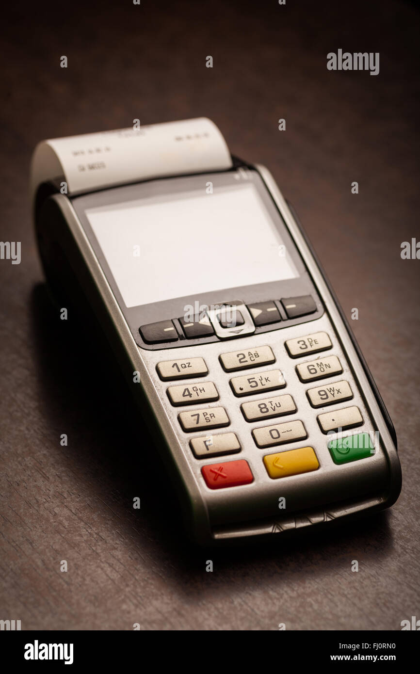 Color image of a POS and credit cards Stock Photo - Alamy