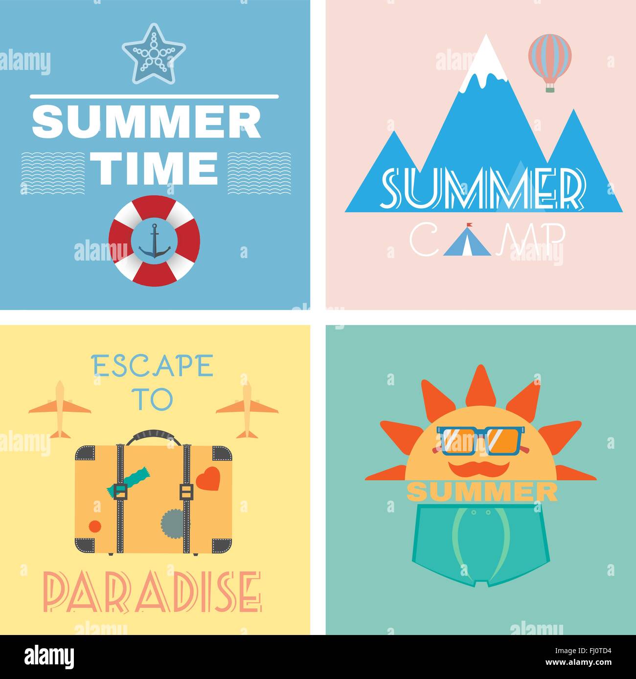 Summer Paradise Camping Resort Campaign Flyers. Mountains & Sea ...