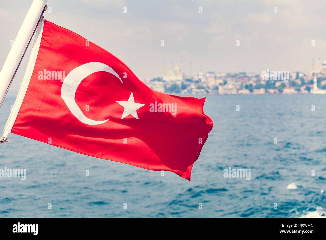 Turkey flag waving Stock Photo Alamy