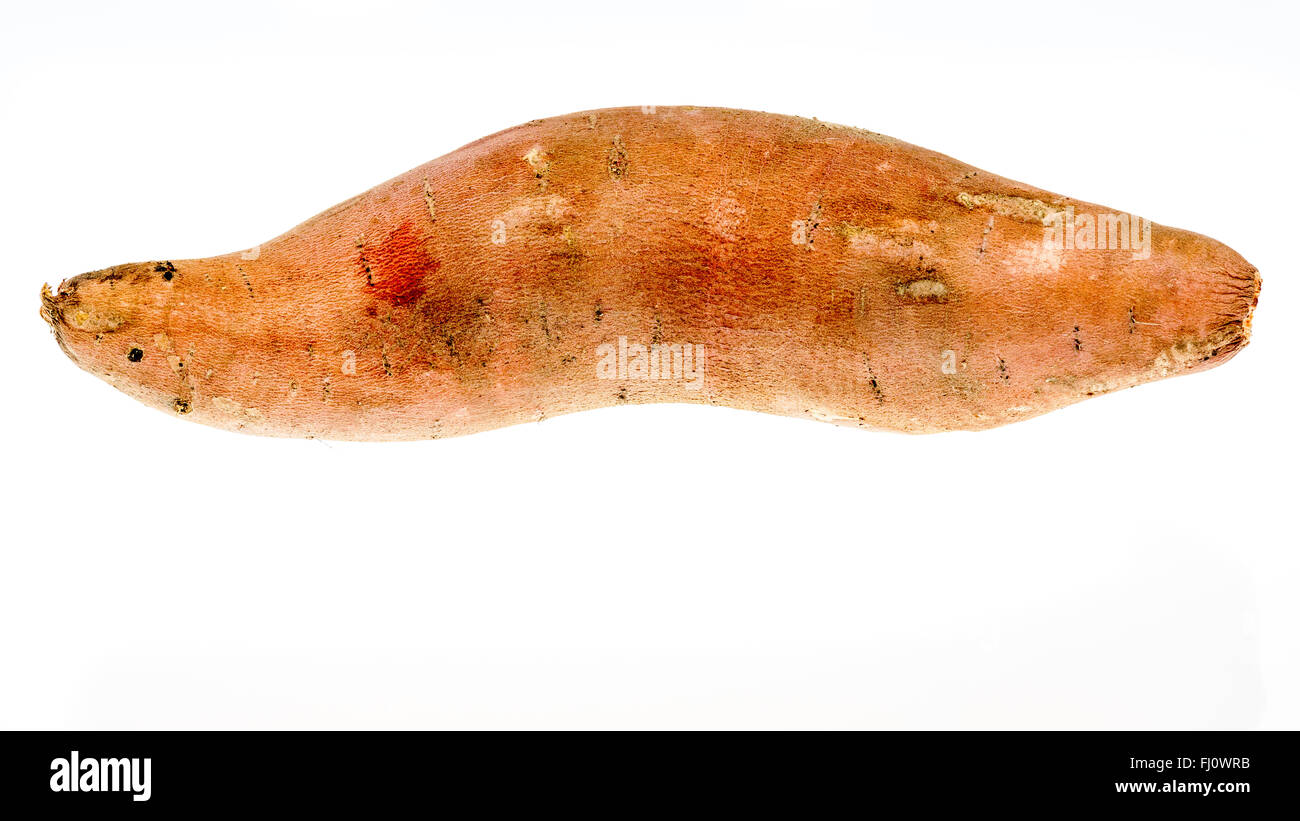 Sweet potato Yam on a white surface Stock Photo