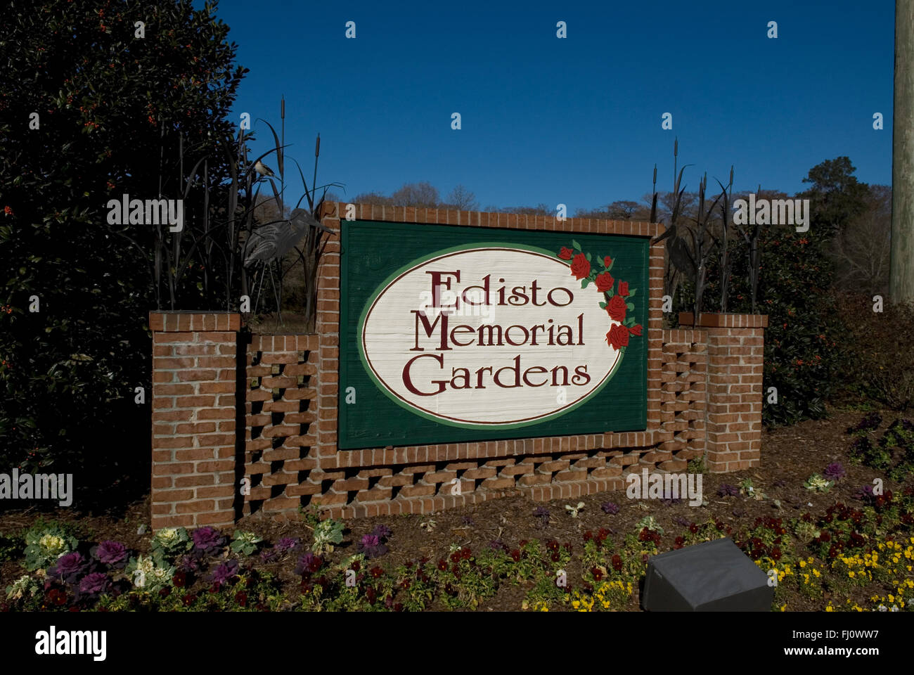 Edisto Memorial Gardens sign Orangeburg South Carolina USA Stock Photo