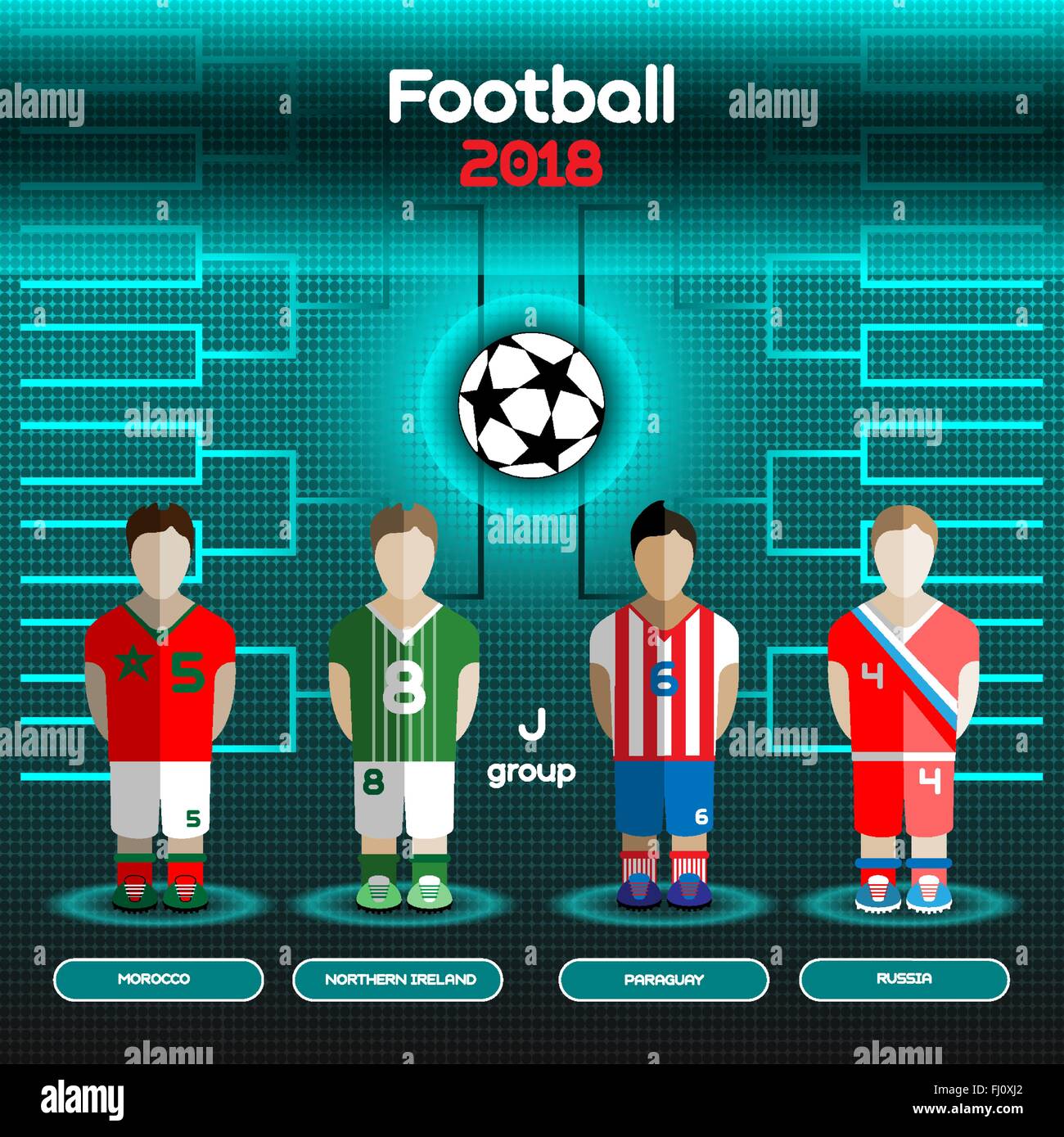 Football Players Scoreboard. Vector digital illustration. Soccer