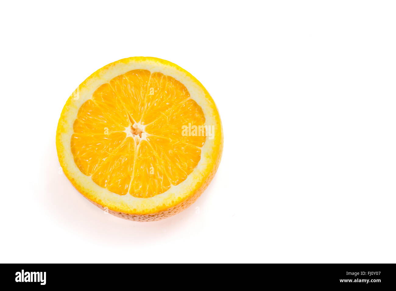 halved orange isolated on white Stock Photo