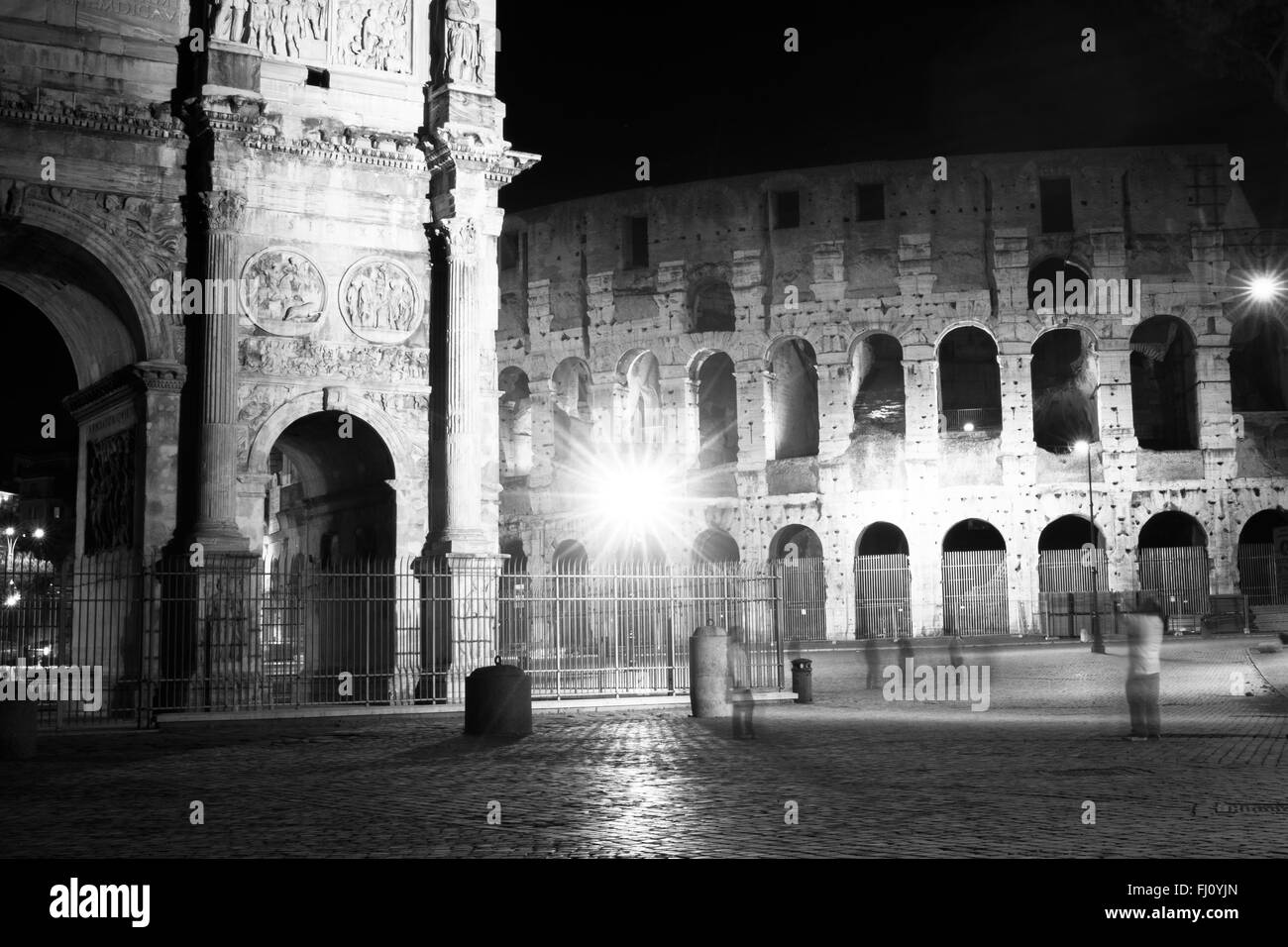 coliseum at night Stock Photo Alamy