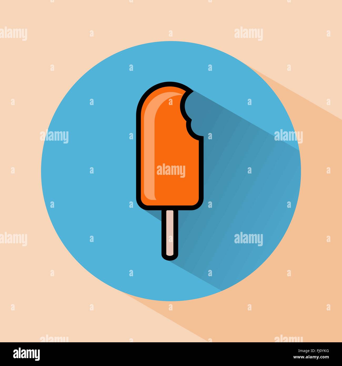 Colorful ice lolly icon. Ice cream Doodle. Summer treats on the go concept. Digital background vector print. Stock Vector