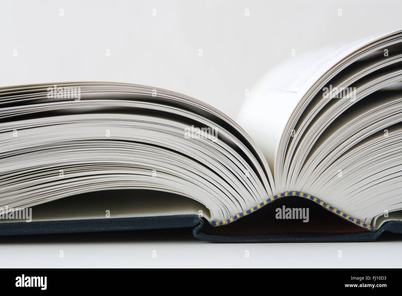Closeup of open book on white background with copy space Stock Photo ...