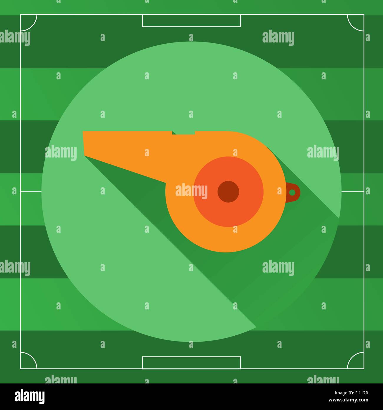 Referee Whistle icon on the Soccer Game Field backdrop. Outdoor Sports ...