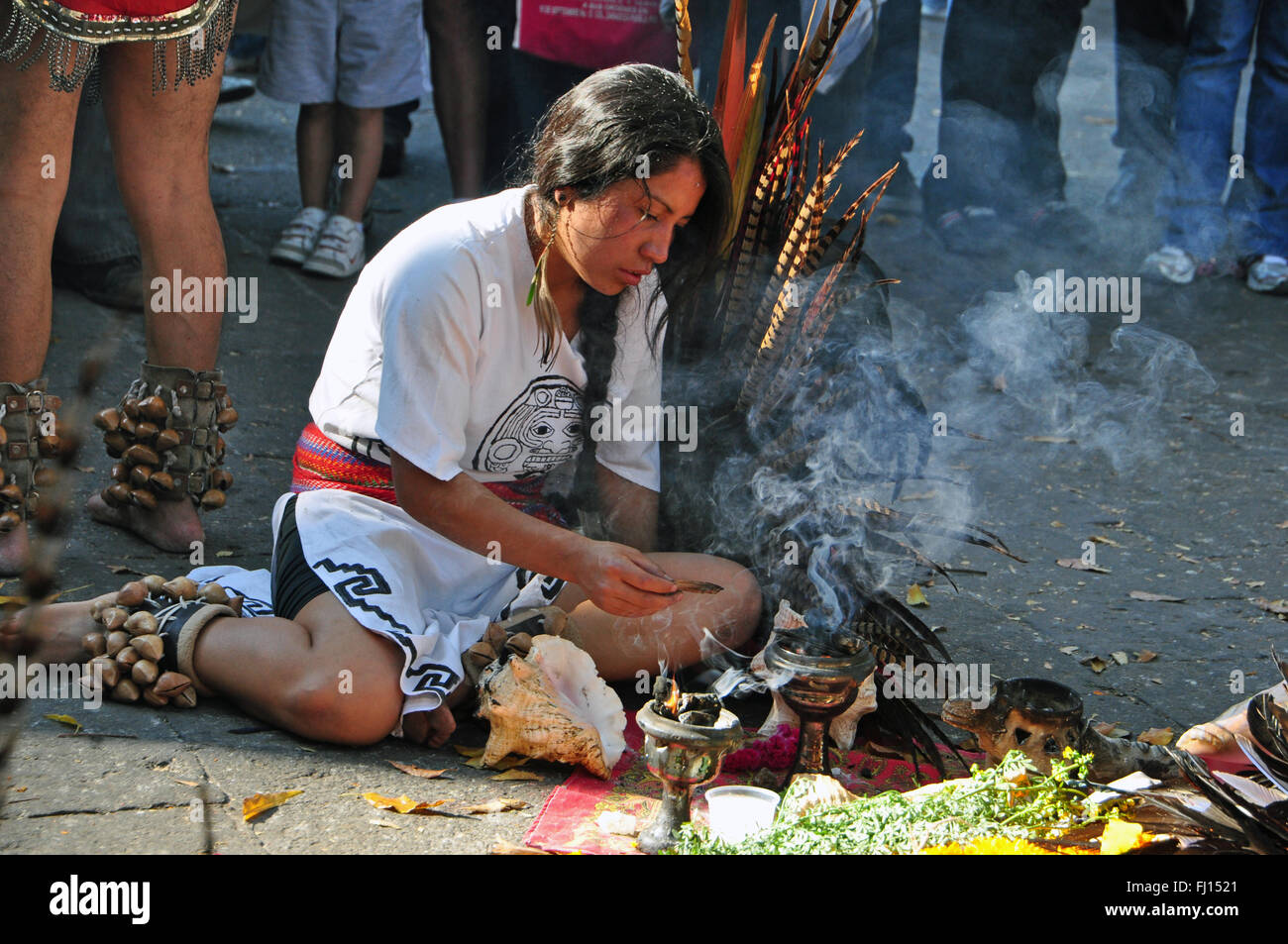Mayan Indian Ritual in Mexico Stock Photo - Alamy