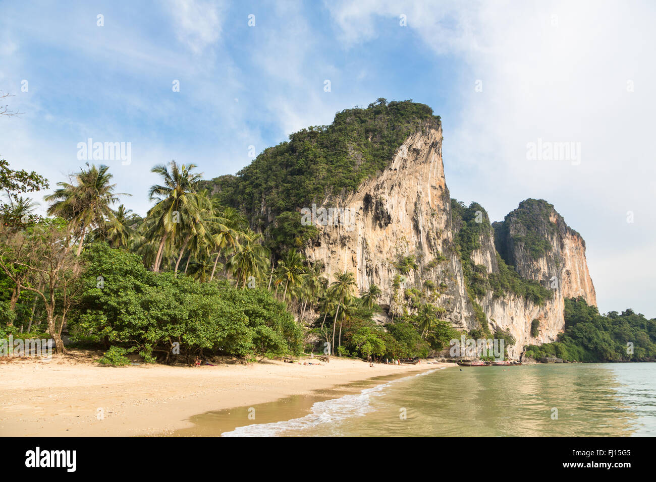 The stunning landscape made of karst formations, the Ton Sai beach and jungle around Railey in Krabi province in south Thailand Stock Photo