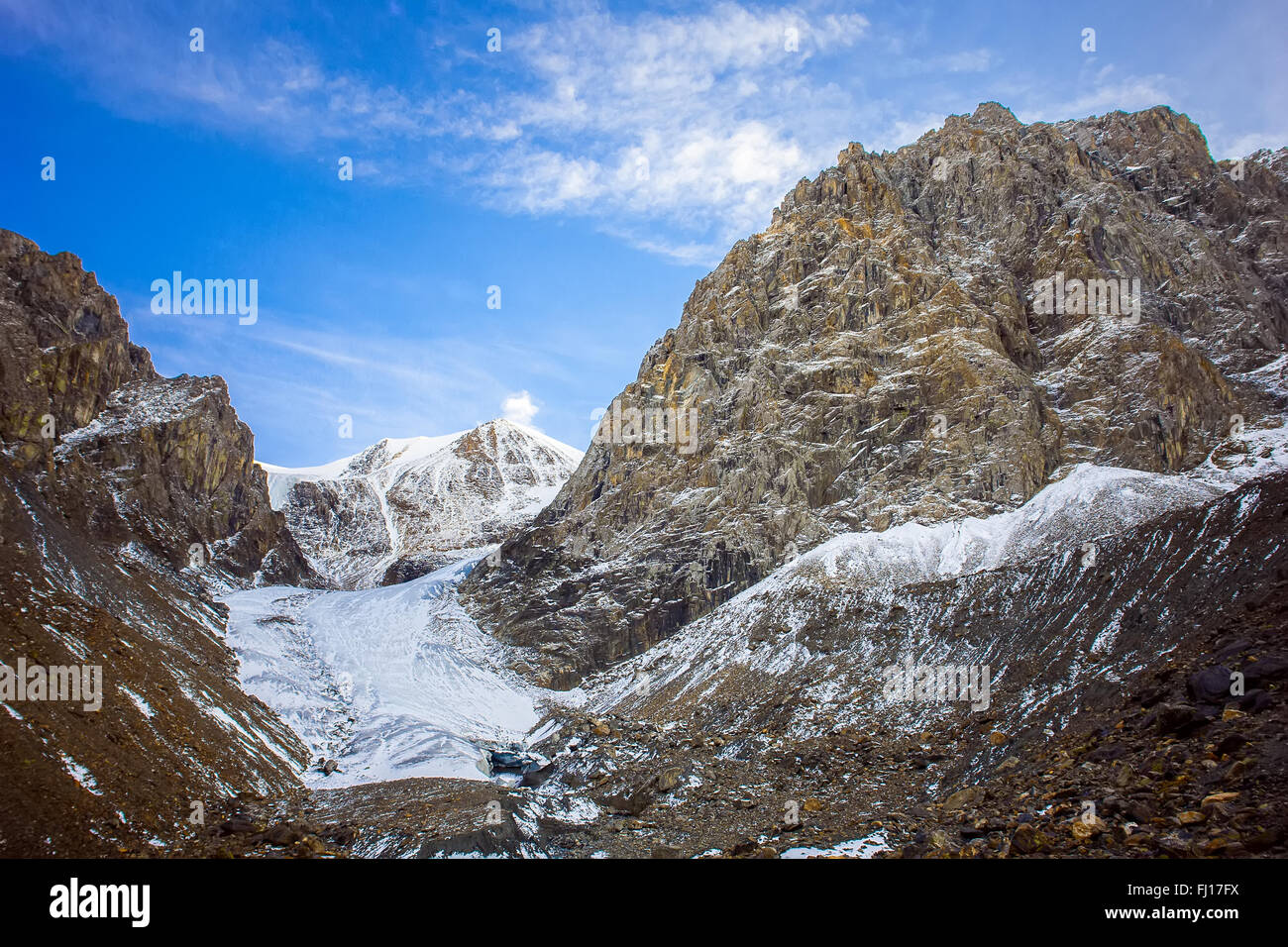 Beautiful snow-capped mountains against the blue sky Stock Photo - Alamy