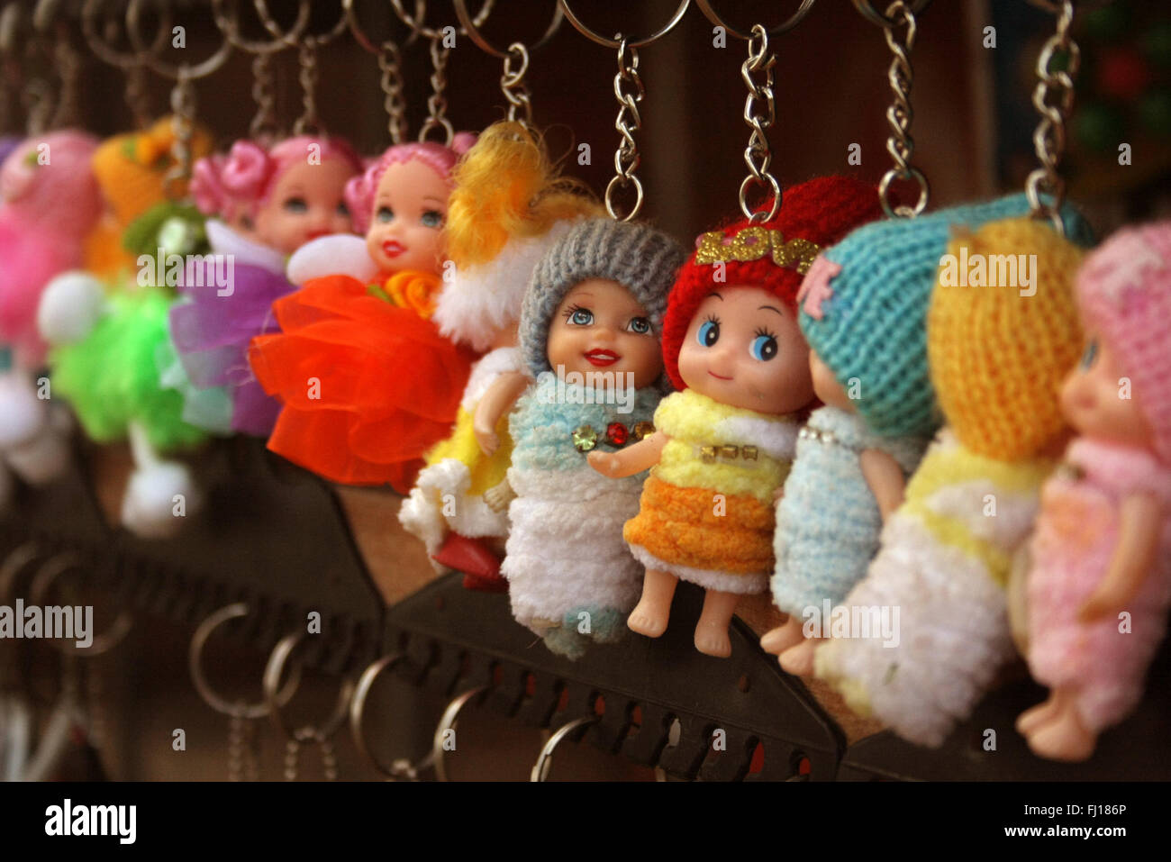 Colorful doll keychain Stock Photo Alamy