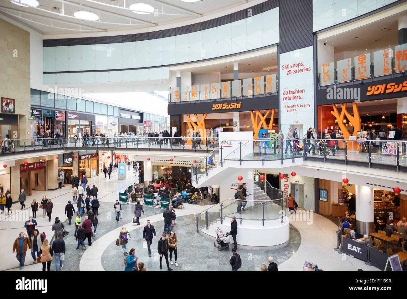 Manchester Arndale centre   Shops shopping shopper store retail precinct supermarket retailer retail retailers traders trading o Stock Photo