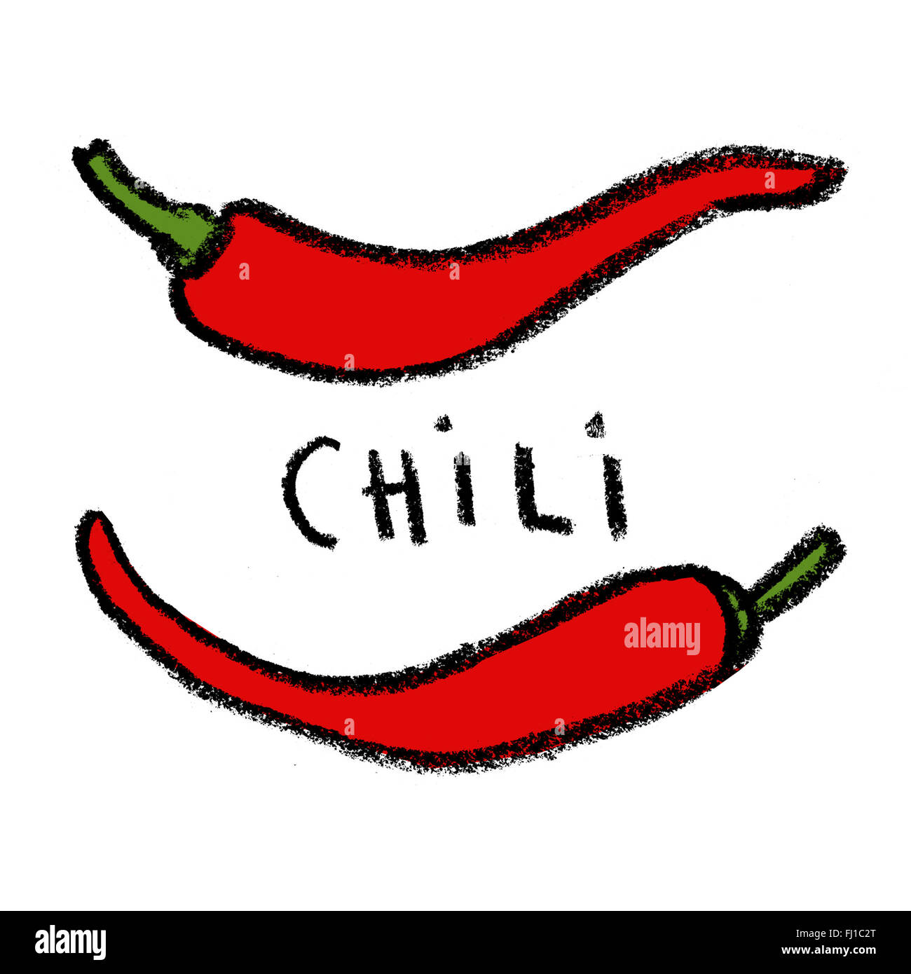 Pair red chili peppers Cut Out Stock Images & Pictures