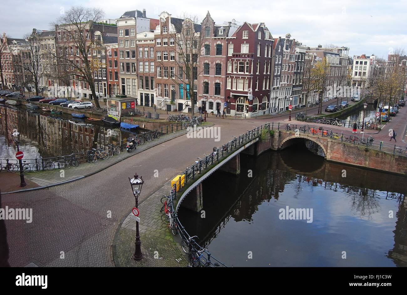 Singel canal in Amsterdam Stock Photo