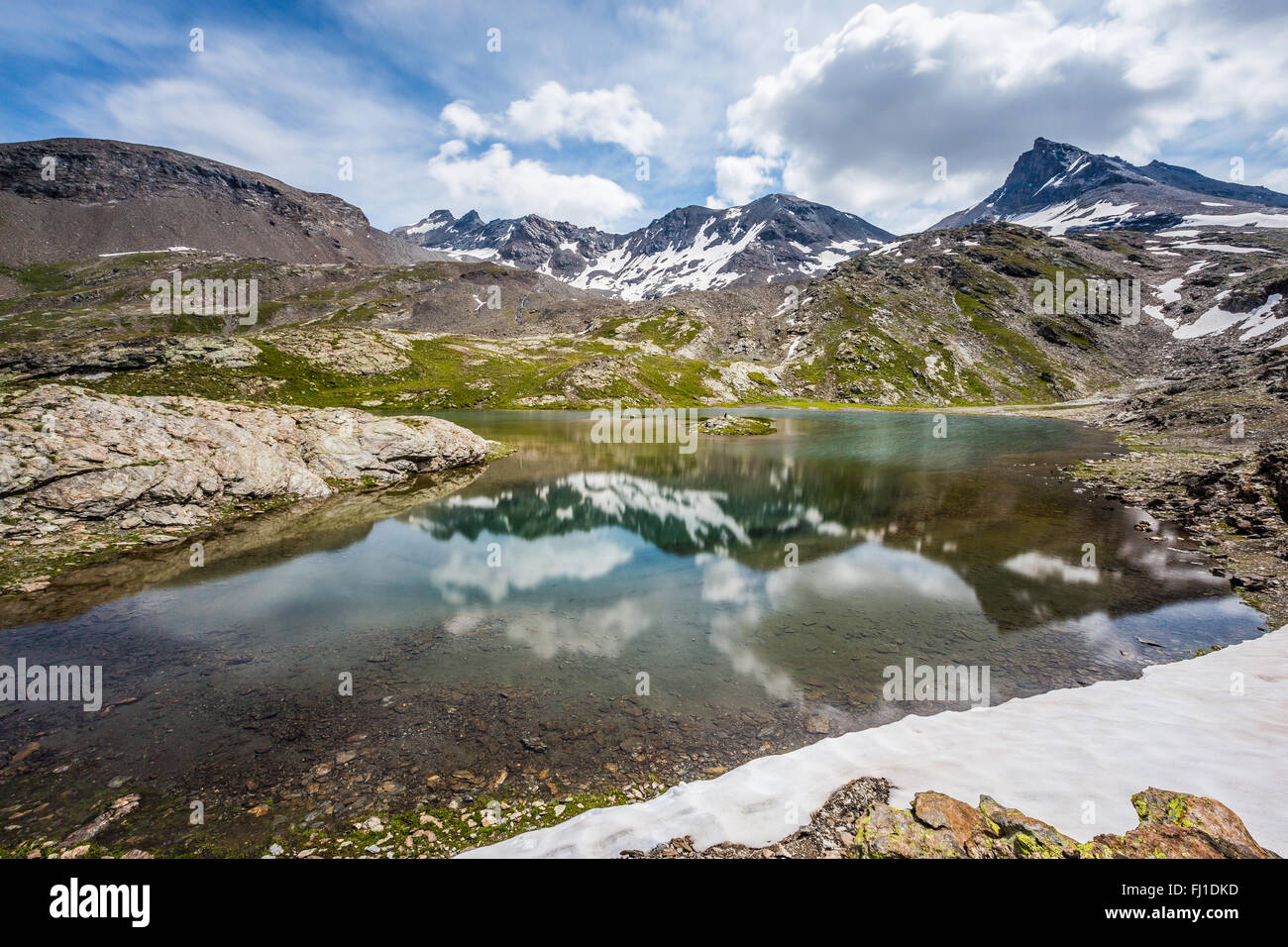 Lago di San Martino.  Valgrisenche.  Region Valle d'Aosta.  Italy. Stock Photo