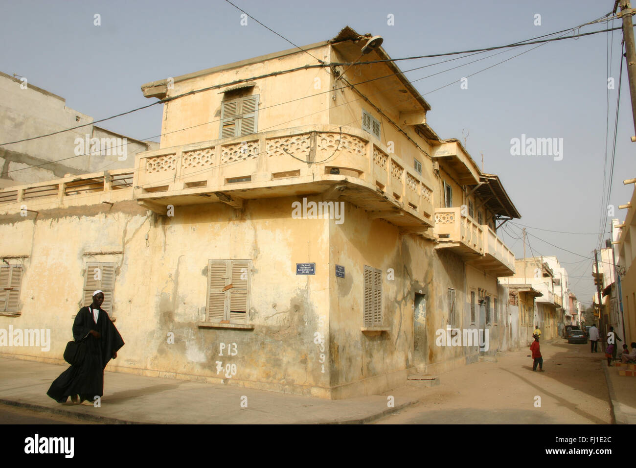 Traditional colorful architecture in Saint-Louis, former capital of Senegal  Stock Photo - Alamy