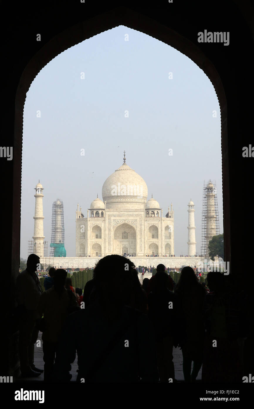 The Taj Mahal , UNESCO World Heritage Site, Agra, Uttar Pradesh, India on 15 February 2016. Photo by Palash Khan Stock Photo