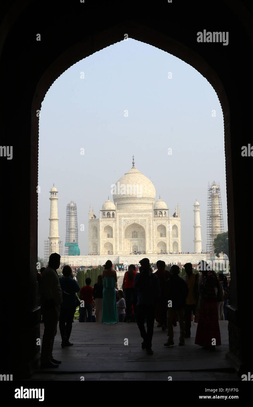 The Taj Mahal , UNESCO World Heritage Site, Agra, Uttar Pradesh, India on 15 February 2016. Photo by Palash Khan Stock Photo