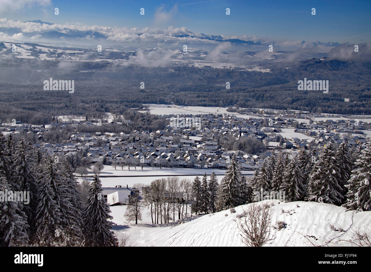 Peissenberg is a municipality in the Weilheim-Schongau district, in Bavaria, Germany. Stock Photo