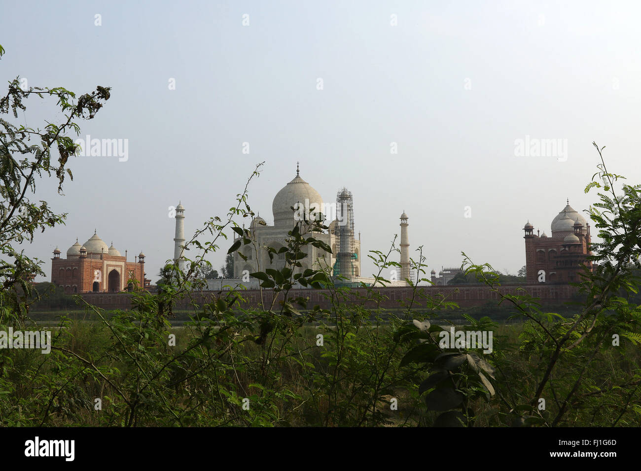 This is the back of the Taj Mahal from the opposite side of the Yamuna River Agra, India Photo by Palash Khan Stock Photo