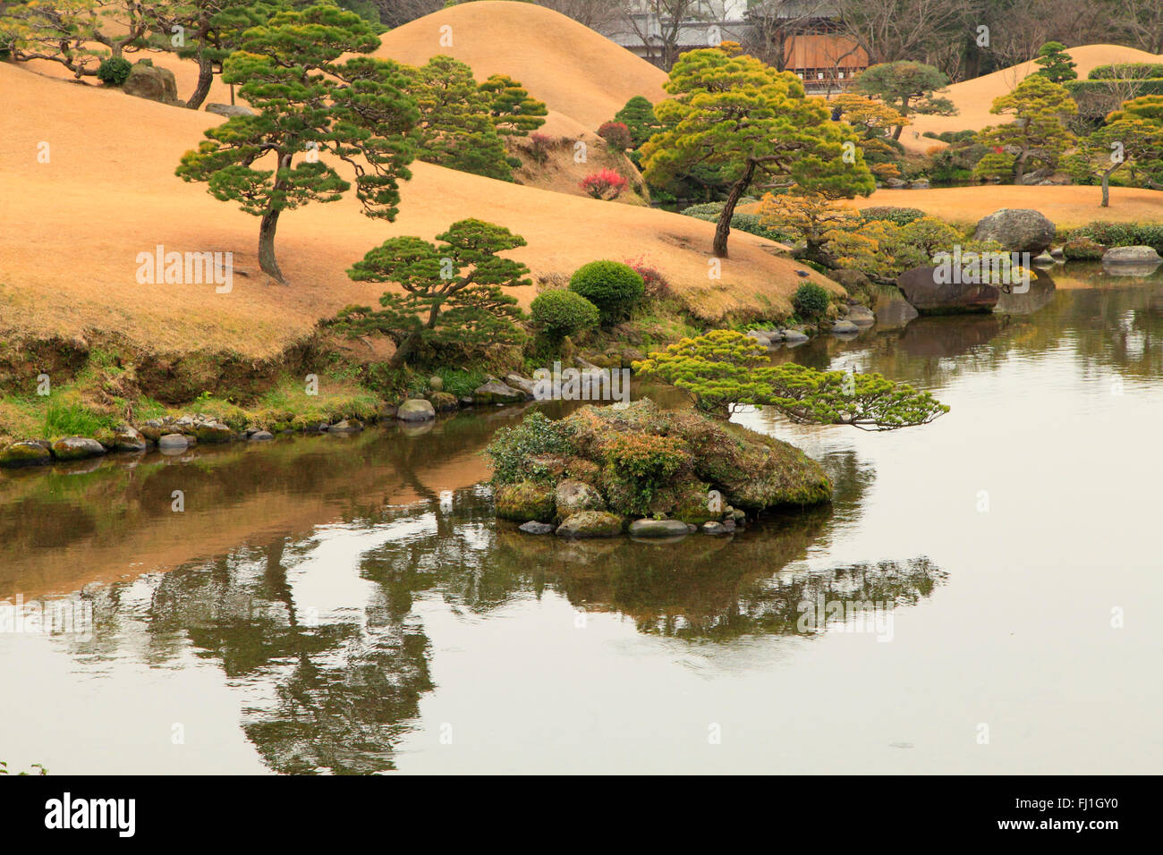 Japan, Kumamoto, Suizenji Garden, Stock Photo