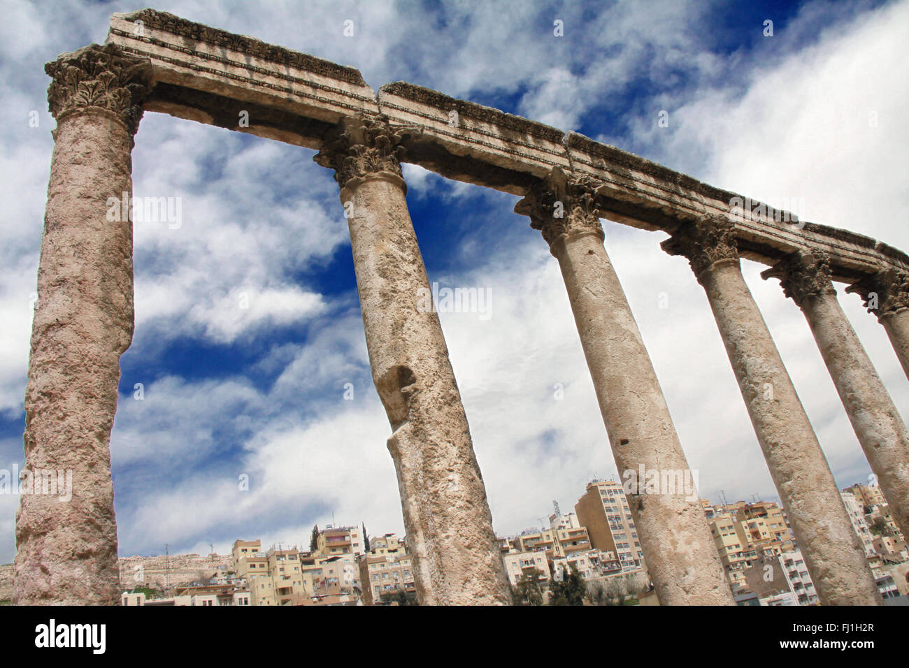 Amphitheater  - Roman theater , Amman, Jordan Stock Photo