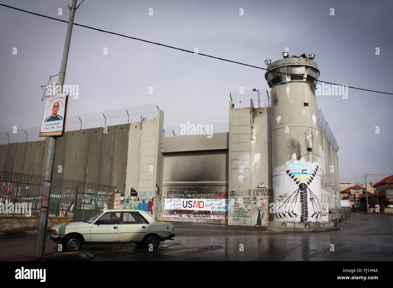 Palestine - Bethlehem checkpoint and occupation wall - palestinian occupied territories Stock Photo