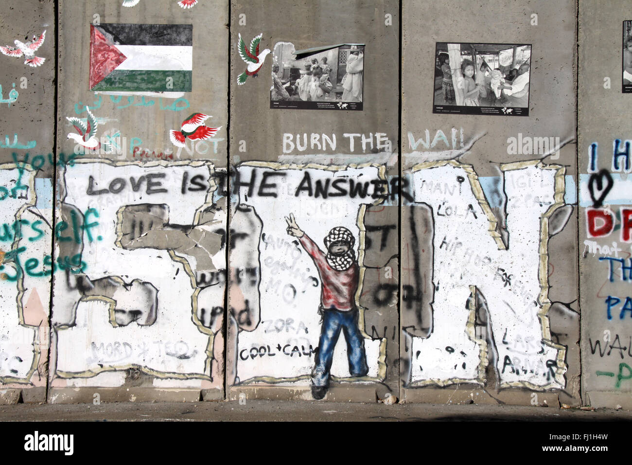 Palestine - Bethlehem checkpoint and occupation wall - palestinian occupied territories Stock Photo