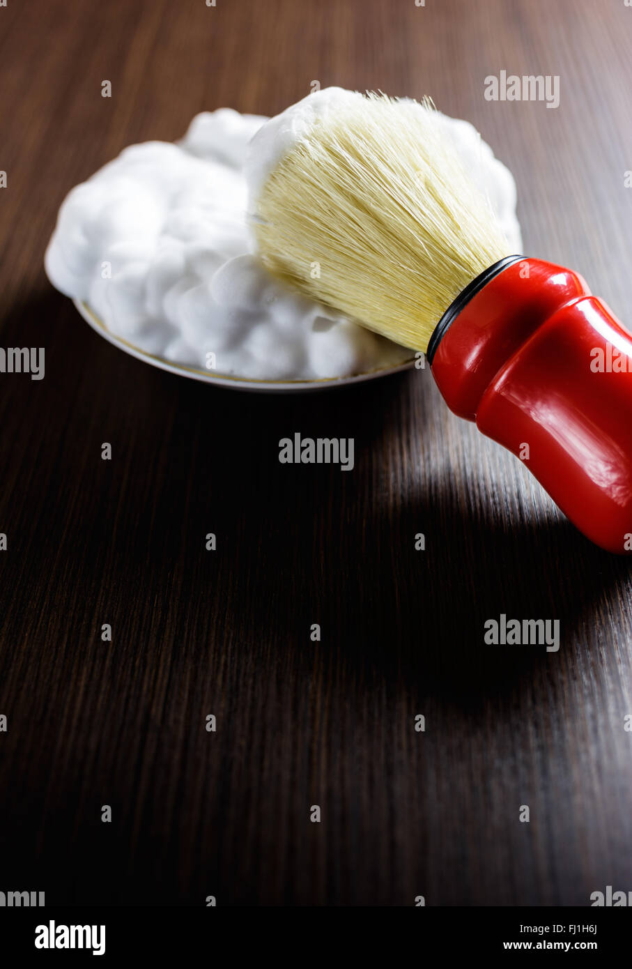 Shaving brush with foam Stock Photo Alamy